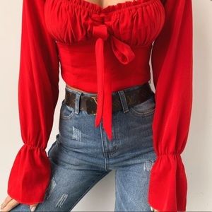 TIGER MIST RED BACKLESS TOP